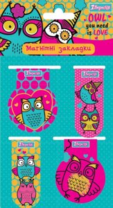 Закладки магнітні Owl 4 шт. 707389 (YES)