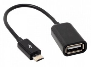 USB OTG кабель, перехідник з MicroUSB на USB Black