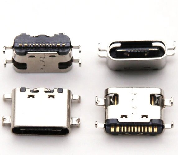 Роз'єм USB type C, гніздо TYPE-C 16pin, монтажне SMD на плату, 4 кріплення від компанії Uplanshet - фото 1