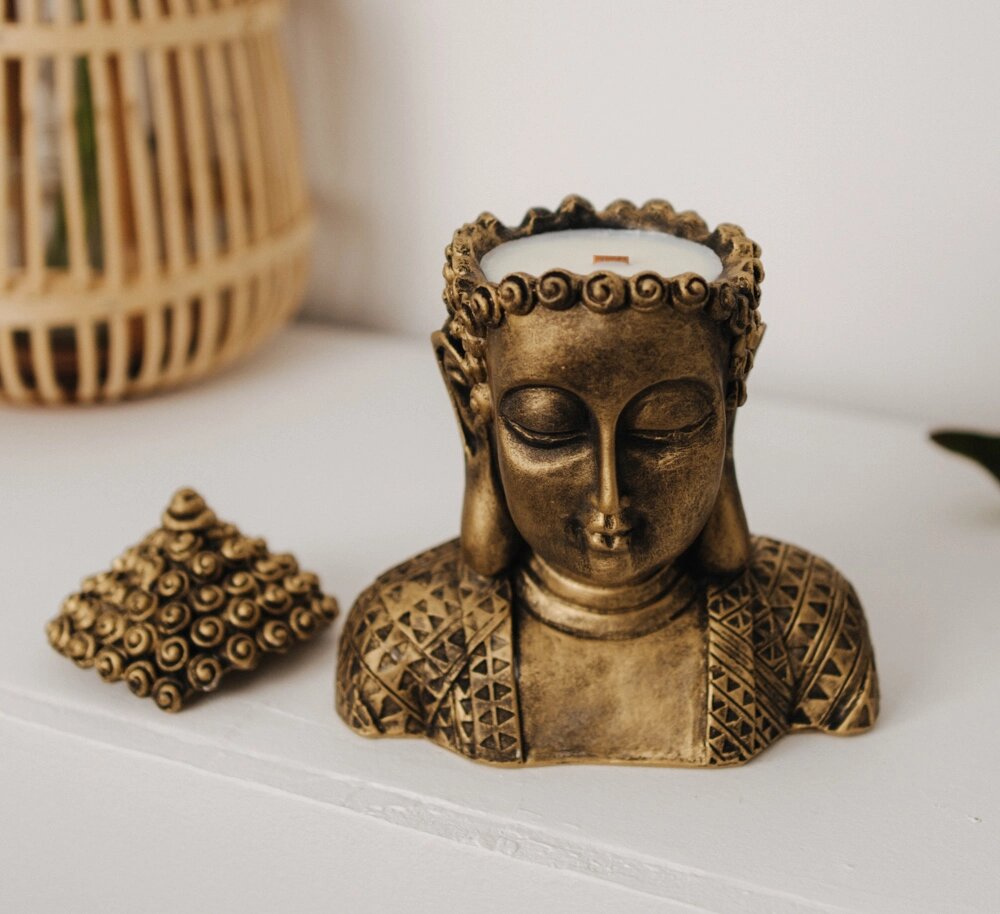 Аромасвічка BUDDHA SANDAL BRONZE 100% WOOD WAX 140g 30h Гранд Презент NAC 1062 від компанії Гранд Презент - фото 1