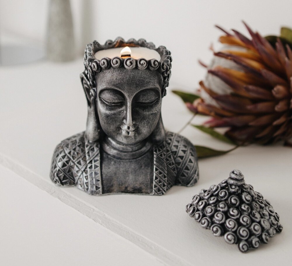 Аромасвічка BUDDHA SANDAL SILVER 100% WOOD WAX 140g 30h Гранд Презент NAC 1060 від компанії Гранд Презент - фото 1