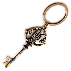 Брелок-відкривачка Ключик із гербом золото Гранд Презент GP-UK-T-061-1