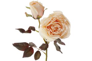 Декоративна Троянда з бутоном крем 49см Гранд Презент DY7-328