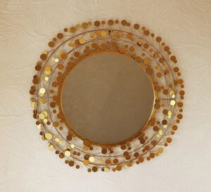 Декоративне дзеркало зі скла та металу в золоті Гранд Презент 98043