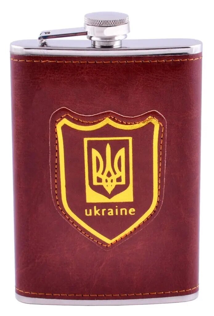 Фляга обтягнута шкірою Ukraine 270 мл Гранд Презент UKR-5 від компанії Гранд Презент - фото 1