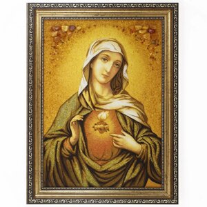 Ікона з бурштину Пресвятої Богородиці Діви Марії і-15 Гранд Презент 30*40