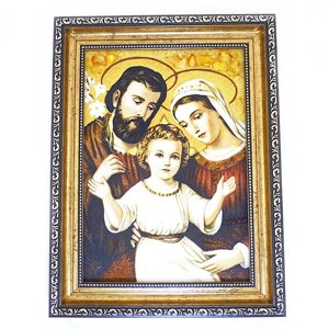 Ікона з бурштину Святе Сімейство і-109 Гранд Презент 20*30