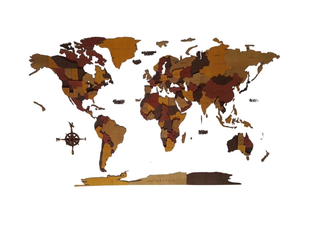 Карта Світу настінна 3D багатошарова в коробці 193*118 см Гранд Презент 48 від компанії Гранд Презент - фото 1