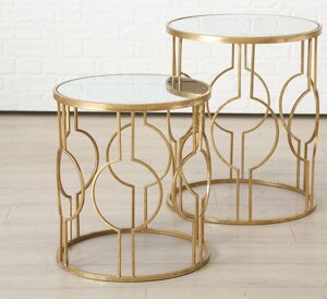 Комплект кавових столиків Едісон метал h50-60см d45-50см Гранд Презент 1013056