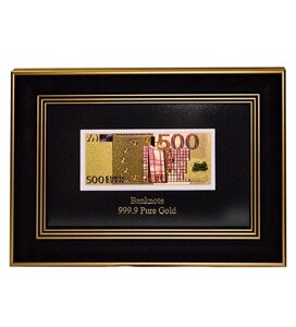 Панно "Банкнота 500 EUR (євро) Євросоюз" золото 33*23 см Гранд Презент ГП60081