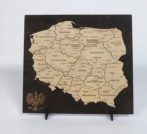 Пазл Карта Польщі темна 29.5*29.5 см Гранд Презент 43
