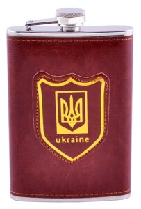 Фляга обтягнута шкірою Ukraine 270 мл Гранд Презент UKR-5