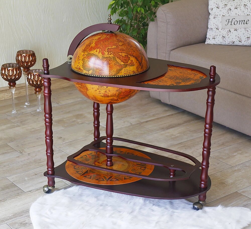 Глобус бар зі столиком Стародавні карти коричневий сфера 33 см Гранд Презент 33035R - Україна