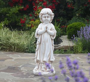 Садова фігура Дитина, що молиться, стоячи 72x24x23 см Гранд Презент ССП12091-1 Крем