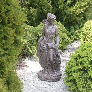 Садова статуя Богиня полювання Артеміда червоний граніт 84x34x27 см Гранд Презент ССПГ12041-1 Червоний