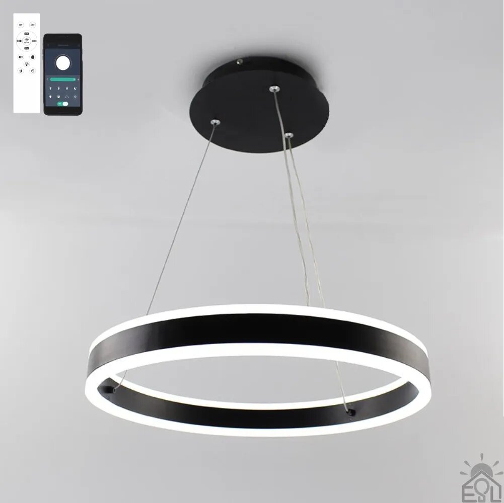 Керована світлодіодна люстра STELLA 64W R-APP-400Х1200-BLACK/WHITE-220-IP20 від компанії ТД "Електростар" - фото 1