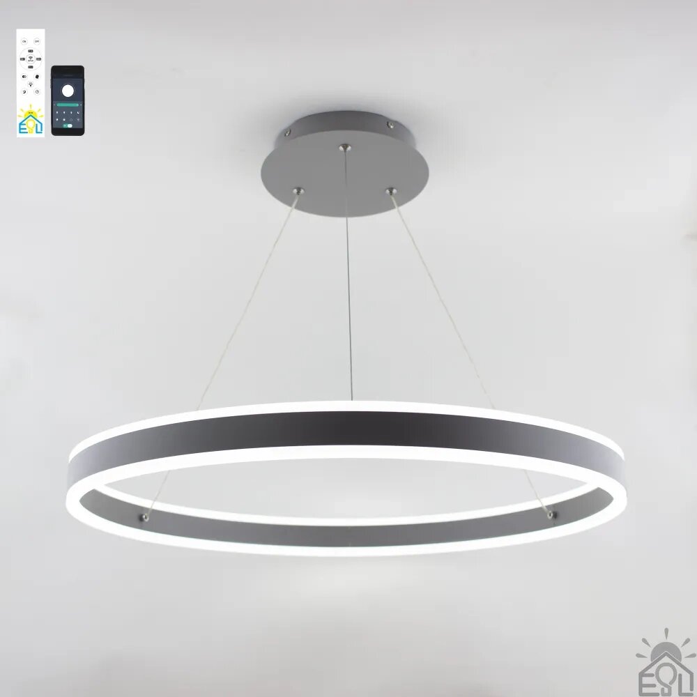 Керована світлодіодна люстра STELLA 96W R-APP-600Х1200-GREY/WHITE-220-IP20 від компанії ТД "Електростар" - фото 1