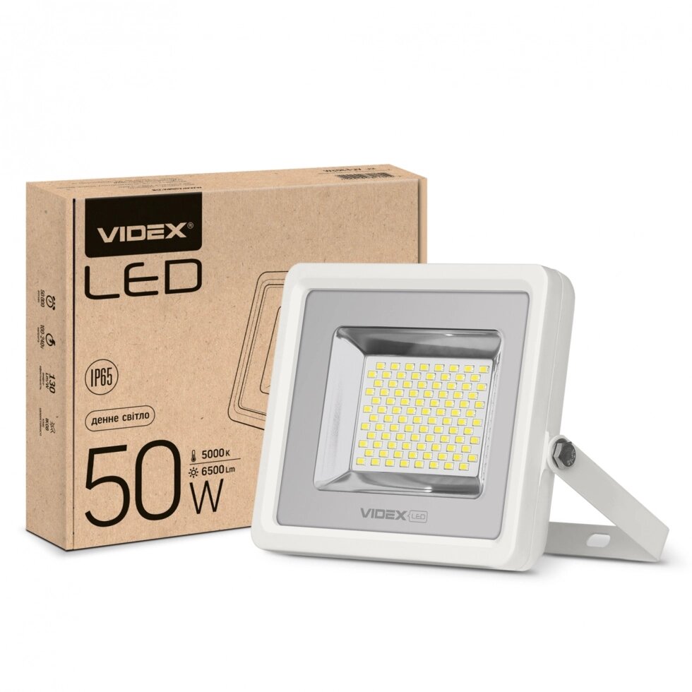 LED прожектор VIDEX PREMIUM 50W 5000K Білий від компанії ТД "Електростар" - фото 1
