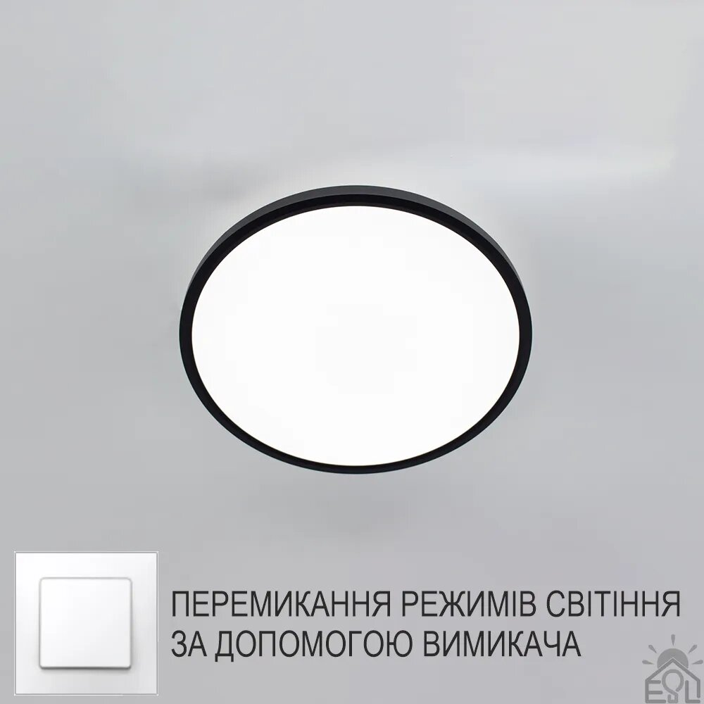 Накладний світлодіодний світильник OKO 24W R-ON/OFF 30025-BLACK-220-IP20 від компанії ТД "Електростар" - фото 1