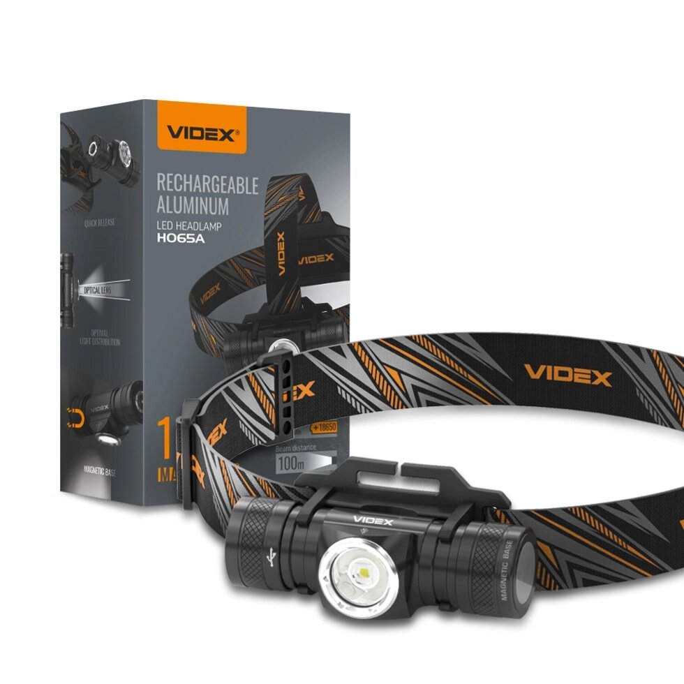Налобний світлодіодний ліхтарик VIDEX VLF-H065A 1200Lm 5000K від компанії ТД "Електростар" - фото 1