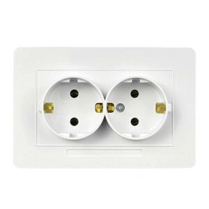 Розетка Nilson Selene біла 2-на з заземленням