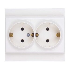Розетка Nilson Moda біла 2-на з заземленням