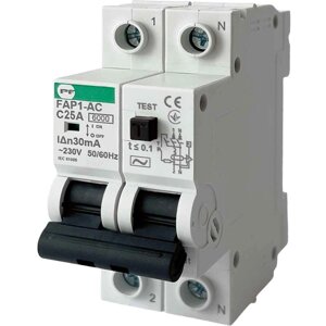 Диференційний автомат FAP1-AC 2P C25 30мА Промфактор
