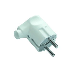 Вилка штепсельна Violux "L" з заземленням біла