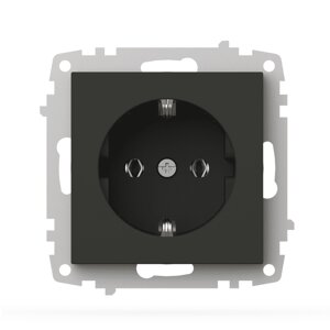 Розетка EL-BI VEGA антрацит мат 1-на із заземленням без рамки