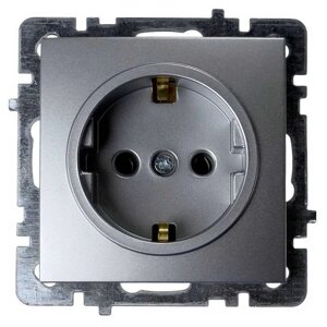 Розетка Nilson Touran срібло 1-на з заземленням без рамки