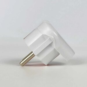 Вилка штепсельна EL-BI "L" з заземленням біло-червона