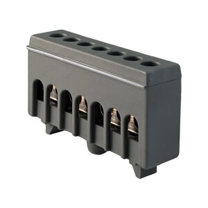 Клема кінцева ізольована 6x9мм 7 отв сіра Промфактор