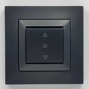 Вимикач EL-BI VEGA чорний мат жалюзі 1кл 3-х поз.