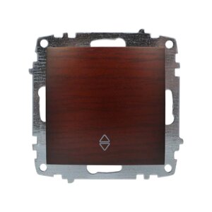 Вимикач EL-BI ZENA Woodline червоне дерево 1кл прохідний без рамки
