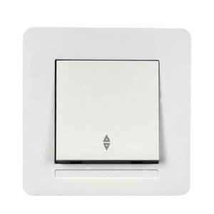 Вимикач Nilson Selene білий 1кл прохідний
