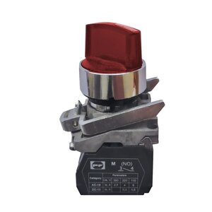 Кнопка-перемикач FPRECL3R110 2NO 3-х позиційна з фіксацією червона Промфактор