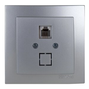 Розетка Nilson Touran срібло телефонна