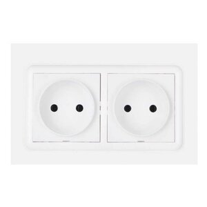 Розетка Nilson Unique біла 2-на без заземлення