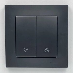 Вимикач EL-BI VEGA чорний мат жалюзі 2-кл