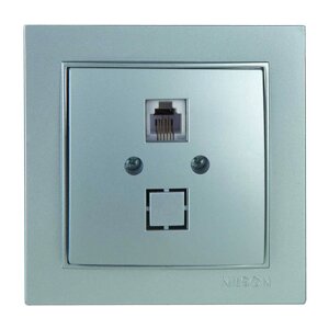 Розетка Nilson Thor срібло телефонна