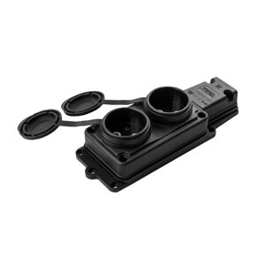 Колодка Violux каучук настінна 2-на без заземлення з кришкою IP44