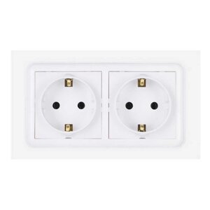Розетка Nilson Unique біла 2-на з заземленням