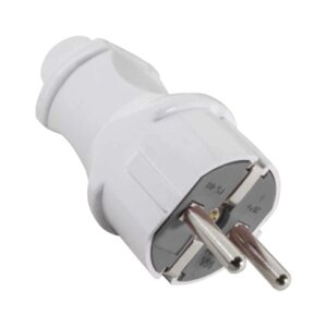 Вилка штепсельна Violux з заземленням біла