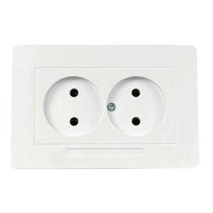 Розетка Nilson Selene біла 2-на без заземлення