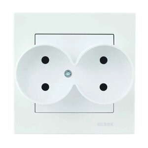 Розетка Nilson Moda біла 2-на без заземлення