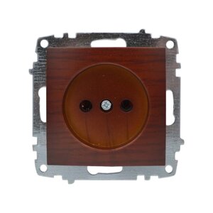 Розетка EL-BI ZENA Woodline червоне дерево 1 без заземлення без рамки