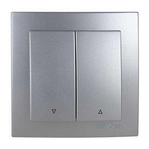 Вимикач Nilson Touran срібло жалюзі 2кл