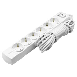 Подовжувач Violux 6р 5м з заземленням з вимикачем