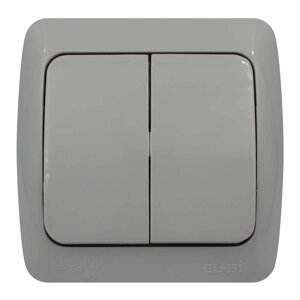 Вимикач EVA сірий 2кл IP54