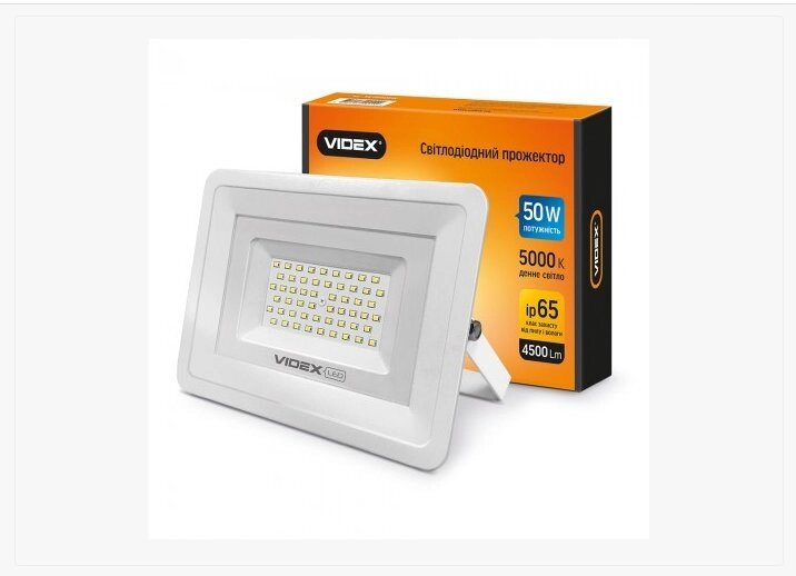 Прожектор VIDEX LED 50Вт 5000K 220V Білий від компанії ТД "Електростар" - фото 1